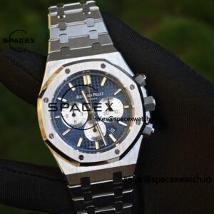 Customized version AP26331ST blue dial, 1:1 customized CNC case strap, original FP1185 movement, best substitute for dial, pointer, calendar - Image 6