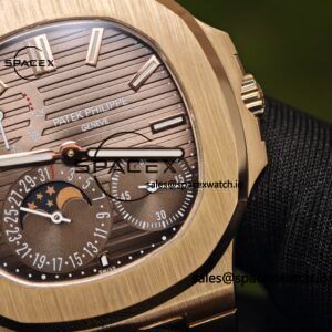 Patek Philippe Nautilus rose gold 5712R, 1:1 customized CNC18K pure gold case, optimal substitute dial pointer moon phase, ball top needle shaft, customized ACE240 integrated movement - Image 13