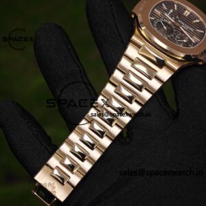 Patek Philippe Nautilus rose gold 5712R, 1:1 customized CNC18K pure gold case, optimal substitute dial pointer moon phase, ball top needle shaft, customized ACE240 integrated movement - Image 24