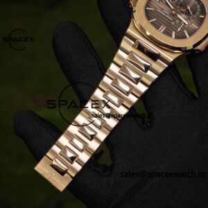 Patek Philippe Nautilus rose gold 5712R, 1:1 customized CNC18K pure gold case, optimal substitute dial pointer moon phase, ball top needle shaft, customized ACE240 integrated movement - Image 25