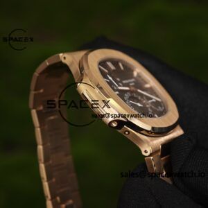 Patek Philippe Nautilus rose gold 5712R, 1:1 customized CNC18K pure gold case, optimal substitute dial pointer moon phase, ball top needle shaft, customized ACE240 integrated movement - Image 15
