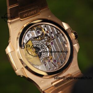 Patek Philippe Nautilus rose gold 5712R, 1:1 customized CNC18K pure gold case, optimal substitute dial pointer moon phase, ball top needle shaft, customized ACE240 integrated movement - Image 22