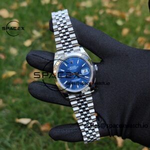41mm Rolex DateJust m126300 blue dial customized genuine watch outer ring, dial, mirror, pointer, four piece set Dandong 3235 integrated movement 904L steel case strap - Image 3