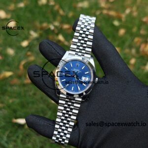 41mm Rolex DateJust m126300 blue dial customized genuine watch outer ring, dial, mirror, pointer, four piece set Dandong 3235 integrated movement 904L steel case strap - Image 4