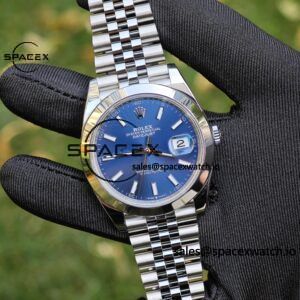 41mm Rolex DateJust m126300 blue dial customized genuine watch outer ring, dial, mirror, pointer, four piece set Dandong 3235 integrated movement 904L steel case strap - Image 6