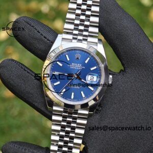 41mm Rolex DateJust m126300 blue dial customized genuine watch outer ring, dial, mirror, pointer, four piece set Dandong 3235 integrated movement 904L steel case strap - Image 7