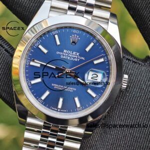 41mm Rolex DateJust m126300 blue dial customized genuine watch outer ring, dial, mirror, pointer, four piece set Dandong 3235 integrated movement 904L steel case strap - Image 9