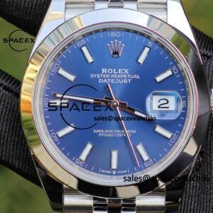 41mm Rolex DateJust m126300 blue dial customized genuine watch outer ring, dial, mirror, pointer, four piece set Dandong 3235 integrated movement 904L steel case strap - Image 8