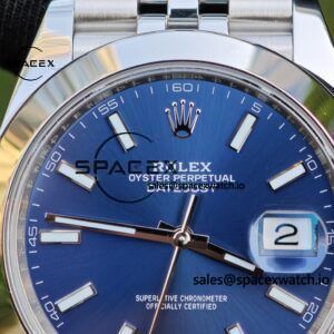 41mm Rolex DateJust m126300 blue dial customized genuine watch outer ring, dial, mirror, pointer, four piece set Dandong 3235 integrated movement 904L steel case strap - Image 12
