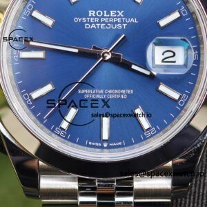 41mm Rolex DateJust m126300 blue dial customized genuine watch outer ring, dial, mirror, pointer, four piece set Dandong 3235 integrated movement 904L steel case strap - Image 14