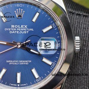 41mm Rolex DateJust m126300 blue dial customized genuine watch outer ring, dial, mirror, pointer, four piece set Dandong 3235 integrated movement 904L steel case strap - Image 15