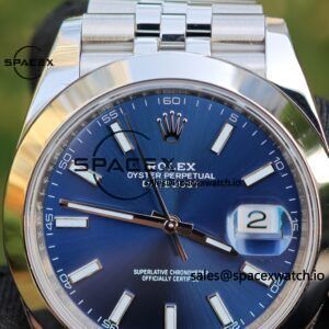 41mm Rolex DateJust m126300 blue dial customized genuine watch outer ring, dial, mirror, pointer, four piece set Dandong 3235 integrated movement 904L steel case strap - Image 16