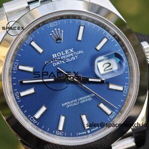 41mm Rolex DateJust m126300 blue dial customized genuine watch outer ring, dial, mirror, pointer, four piece set Dandong 3235 integrated movement 904L steel case strap - Image 11