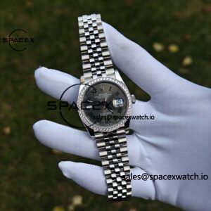 Rolex DateJust 36mm 126234 green Roman 904L steel, custom diamond bezel, custom best alternative dial pointer calendar sapphire mirror, 2836 movement - Image 3