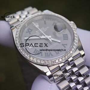 Rolex DateJust 36mm 126234 green Roman 904L steel, custom diamond bezel, custom best alternative dial pointer calendar sapphire mirror, 2836 movement - Image 10
