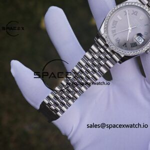 Rolex DateJust 36mm 126234 green Roman 904L steel, custom diamond bezel, custom best alternative dial pointer calendar sapphire mirror, 2836 movement - Image 15