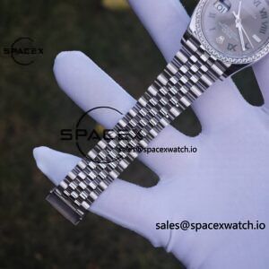 Rolex DateJust 36mm 126234 green Roman 904L steel, custom diamond bezel, custom best alternative dial pointer calendar sapphire mirror, 2836 movement - Image 16