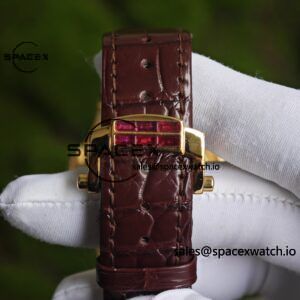 Patek Philippe Nautilus 5724R 1:1 Customized Best Alternative Gradient Dial Natural Ruby Scale, Customized Natural Ruby Outer Ring, 18K Gold Plated Case, 240 Integrated Movement - Image 25