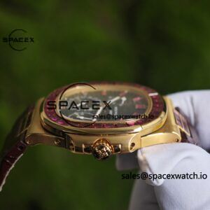 Patek Philippe Nautilus 5724R 1:1 Customized Best Alternative Gradient Dial Natural Ruby Scale, Customized Natural Ruby Outer Ring, 18K Gold Plated Case, 240 Integrated Movement - Image 16