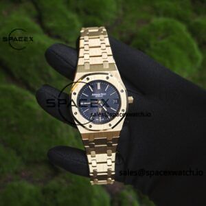 AP Royal Oak 39mm 15202 blue dial, original data 1:1 customized 18K gold case strap, replacing imported substitute dial, customized best alternative pointer and calendar, equipped with original K2121 movement 22K gold tourbillon - Image 3