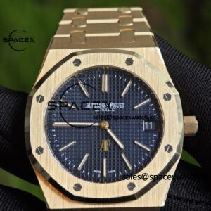 AP Royal Oak 39mm 15202 blue dial, original data 1:1 customized 18K gold case strap, replacing imported substitute dial, customized best alternative pointer and calendar, equipped with original K2121 movement 22K gold tourbillon - Image 8