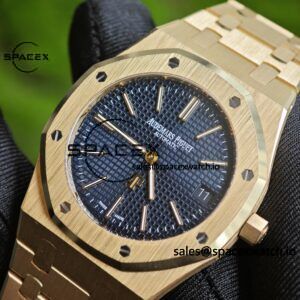 AP Royal Oak 39mm 15202 blue dial, original data 1:1 customized 18K gold case strap, replacing imported substitute dial, customized best alternative pointer and calendar, equipped with original K2121 movement 22K gold tourbillon - Image 9