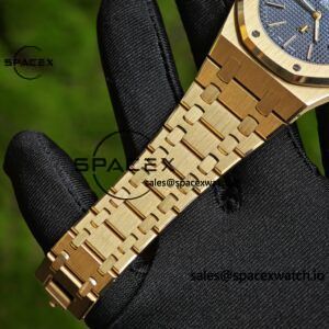 AP Royal Oak 39mm 15202 blue dial, original data 1:1 customized 18K gold case strap, replacing imported substitute dial, customized best alternative pointer and calendar, equipped with original K2121 movement 22K gold tourbillon - Image 10