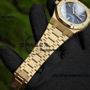 AP Royal Oak 39mm 15202 blue dial, original data 1:1 customized 18K gold case strap, replacing imported substitute dial, customized best alternative pointer and calendar, equipped with original K2121 movement 22K gold tourbillon - Image 11