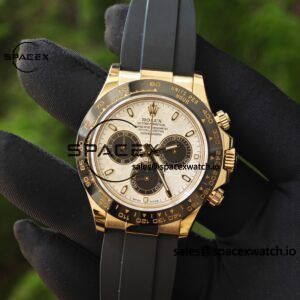 Daytona 116518 customized 1:1 best version meteorite dial, best substitute hands, CNC customized 18K pure gold case clasp, with Oysterflex strap, Dandong 4130 movement - Image 10