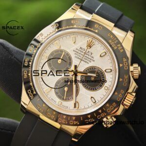 Daytona 116518 customized 1:1 best version meteorite dial, best substitute hands, CNC customized 18K pure gold case clasp, with Oysterflex strap, Dandong 4130 movement - Image 12