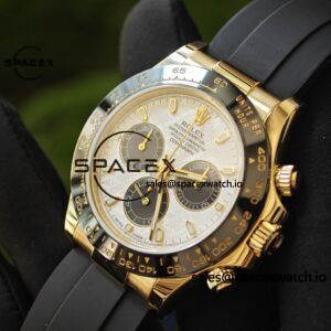 Daytona 116518 customized 1:1 best version meteorite dial, best substitute hands, CNC customized 18K pure gold case clasp, with Oysterflex strap, Dandong 4130 movement - Image 11