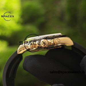Daytona 116518 customized 1:1 best version meteorite dial, best substitute hands, CNC customized 18K pure gold case clasp, with Oysterflex strap, Dandong 4130 movement - Image 15