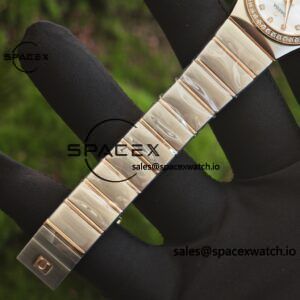 Omega Constellation 27mm imported quartz movement women's watch diamond bezel white mother of pearl dial, plated with 18K rose gold - Image 17