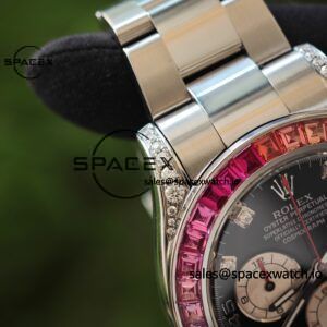 Rolex Daytona Series 116599 RBOW Platinum Rainbow Di 1:1CNC Customized Case, Strap, Buckle, Customized Best Dial, Natural Sapphire Rainbow Outer Ring, Dandong 4130 Movement - Image 9