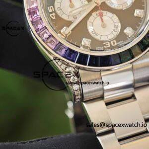 Rolex Daytona Series 116599 RBOW Platinum Rainbow Di 1:1CNC Customized Case, Strap, Buckle, Customized Best Dial, Natural Sapphire Rainbow Outer Ring, Dandong 4130 Movement - Image 10