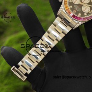 Rolex Daytona Series 116599 RBOW Platinum Rainbow Di 1:1CNC Customized Case, Strap, Buckle, Customized Best Dial, Natural Sapphire Rainbow Outer Ring, Dandong 4130 Movement - Image 15