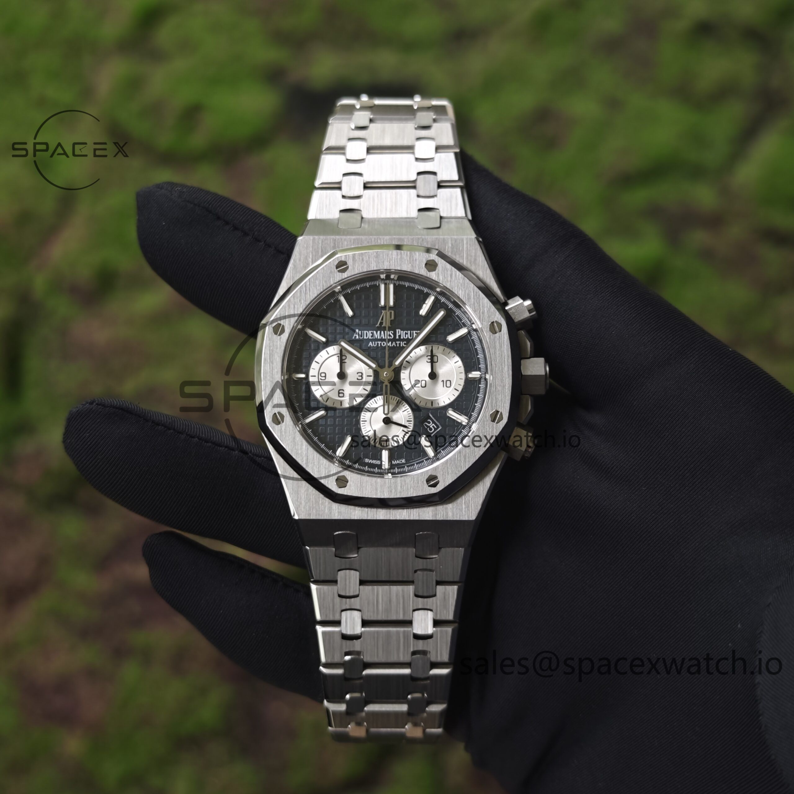 IMG_20250329_131554 Customized AP Royal Oak 26240ST blue dial with original blue dial and date display, customized bright substitute hands, CNC 1:1 customized case strap and clasp, currently the best 4401 integrated movement - Image 1
