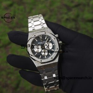 Customized AP Royal Oak 26240ST blue dial with original blue dial and date display, customized bright substitute hands, CNC 1:1 customized case strap and clasp, currently the best 4401 integrated movement - Image 3