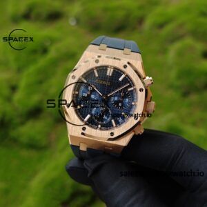 Customized AP Royal Oak Rose Gold Rubber Strap 26240, 1:1 Customized CNC18K Rose Gold Case Buckle, Imported Natural Rubber Strap, Best 4401 Integrated Movement, Customized Best Dial, Pointer, Calendar - Image 4