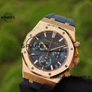 Customized AP Royal Oak Rose Gold Rubber Strap 26240, 1:1 Customized CNC18K Rose Gold Case Buckle, Imported Natural Rubber Strap, Best 4401 Integrated Movement, Customized Best Dial, Pointer, Calendar - Image 7