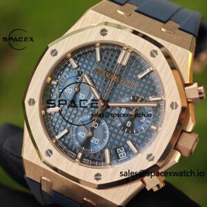 Customized AP Royal Oak Rose Gold Rubber Strap 26240, 1:1 Customized CNC18K Rose Gold Case Buckle, Imported Natural Rubber Strap, Best 4401 Integrated Movement, Customized Best Dial, Pointer, Calendar - Image 10