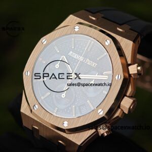 Customized AP Royal Oak Rose Gold Rubber Strap 26240, 1:1 Customized CNC18K Rose Gold Case Buckle, Imported Natural Rubber Strap, Best 4401 Integrated Movement, Customized Best Dial, Pointer, Calendar - Image 12