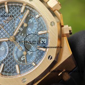 Customized AP Royal Oak Rose Gold Rubber Strap 26240, 1:1 Customized CNC18K Rose Gold Case Buckle, Imported Natural Rubber Strap, Best 4401 Integrated Movement, Customized Best Dial, Pointer, Calendar - Image 13