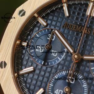 Customized AP Royal Oak Rose Gold Rubber Strap 26240, 1:1 Customized CNC18K Rose Gold Case Buckle, Imported Natural Rubber Strap, Best 4401 Integrated Movement, Customized Best Dial, Pointer, Calendar - Image 15