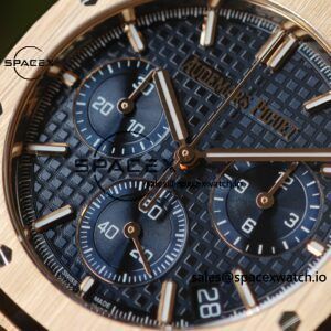 Customized AP Royal Oak Rose Gold Rubber Strap 26240, 1:1 Customized CNC18K Rose Gold Case Buckle, Imported Natural Rubber Strap, Best 4401 Integrated Movement, Customized Best Dial, Pointer, Calendar - Image 18