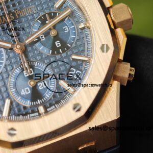 Customized AP Royal Oak Rose Gold Rubber Strap 26240, 1:1 Customized CNC18K Rose Gold Case Buckle, Imported Natural Rubber Strap, Best 4401 Integrated Movement, Customized Best Dial, Pointer, Calendar - Image 19