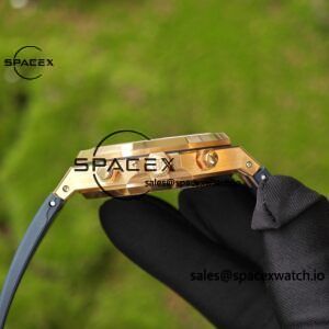 Customized AP Royal Oak Rose Gold Rubber Strap 26240, 1:1 Customized CNC18K Rose Gold Case Buckle, Imported Natural Rubber Strap, Best 4401 Integrated Movement, Customized Best Dial, Pointer, Calendar - Image 21