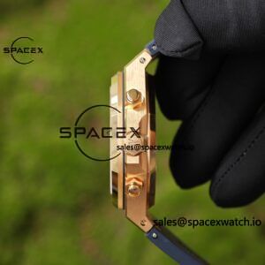 Customized AP Royal Oak Rose Gold Rubber Strap 26240, 1:1 Customized CNC18K Rose Gold Case Buckle, Imported Natural Rubber Strap, Best 4401 Integrated Movement, Customized Best Dial, Pointer, Calendar - Image 22