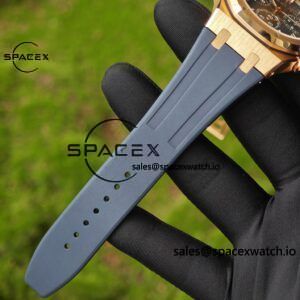 Customized AP Royal Oak Rose Gold Rubber Strap 26240, 1:1 Customized CNC18K Rose Gold Case Buckle, Imported Natural Rubber Strap, Best 4401 Integrated Movement, Customized Best Dial, Pointer, Calendar - Image 28