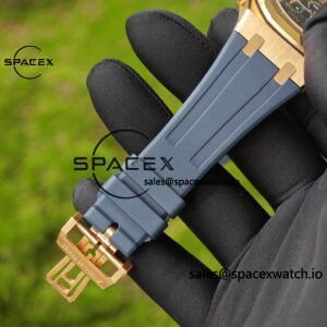 Customized AP Royal Oak Rose Gold Rubber Strap 26240, 1:1 Customized CNC18K Rose Gold Case Buckle, Imported Natural Rubber Strap, Best 4401 Integrated Movement, Customized Best Dial, Pointer, Calendar - Image 29